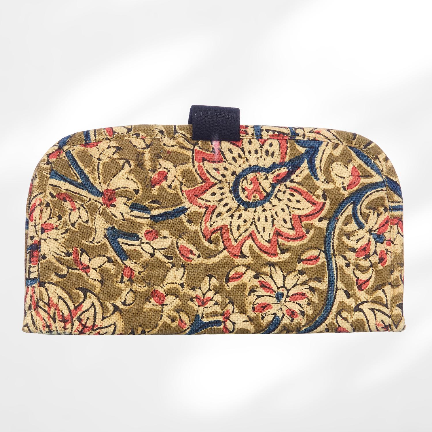 #colour_Olive Floral Fabric Flat Wallet