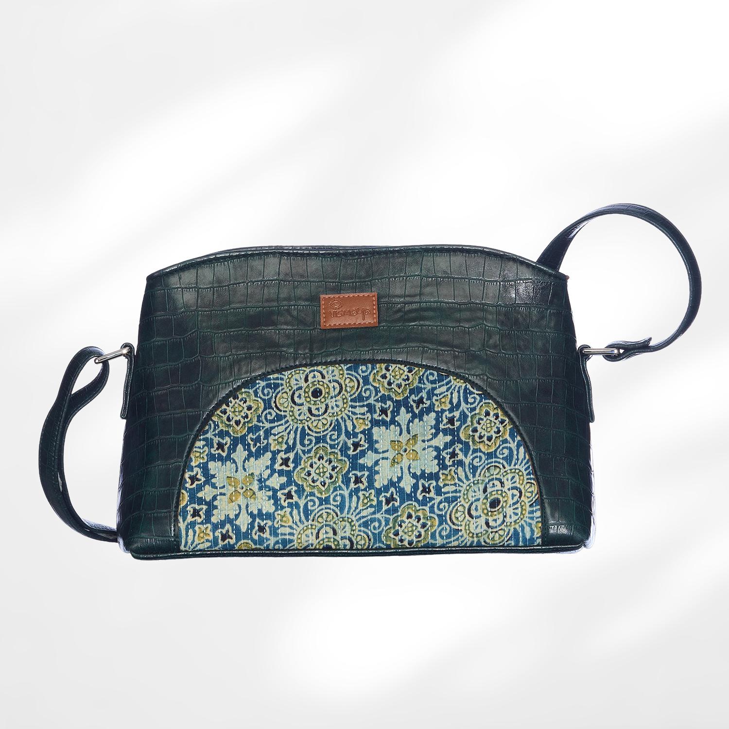 #colour_Green Floral Arc Sling