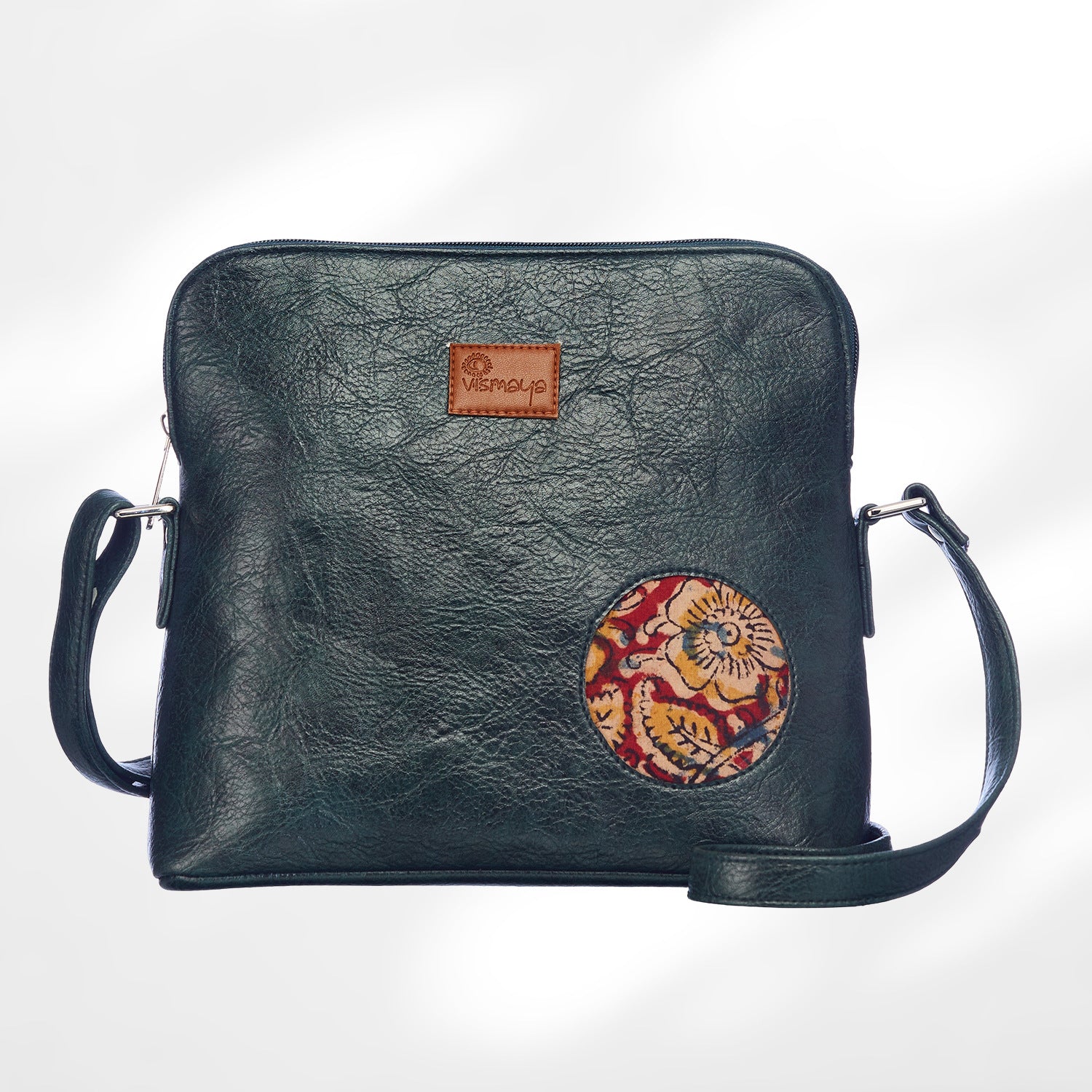 Leather Cutwork Round Corner Sling Bag