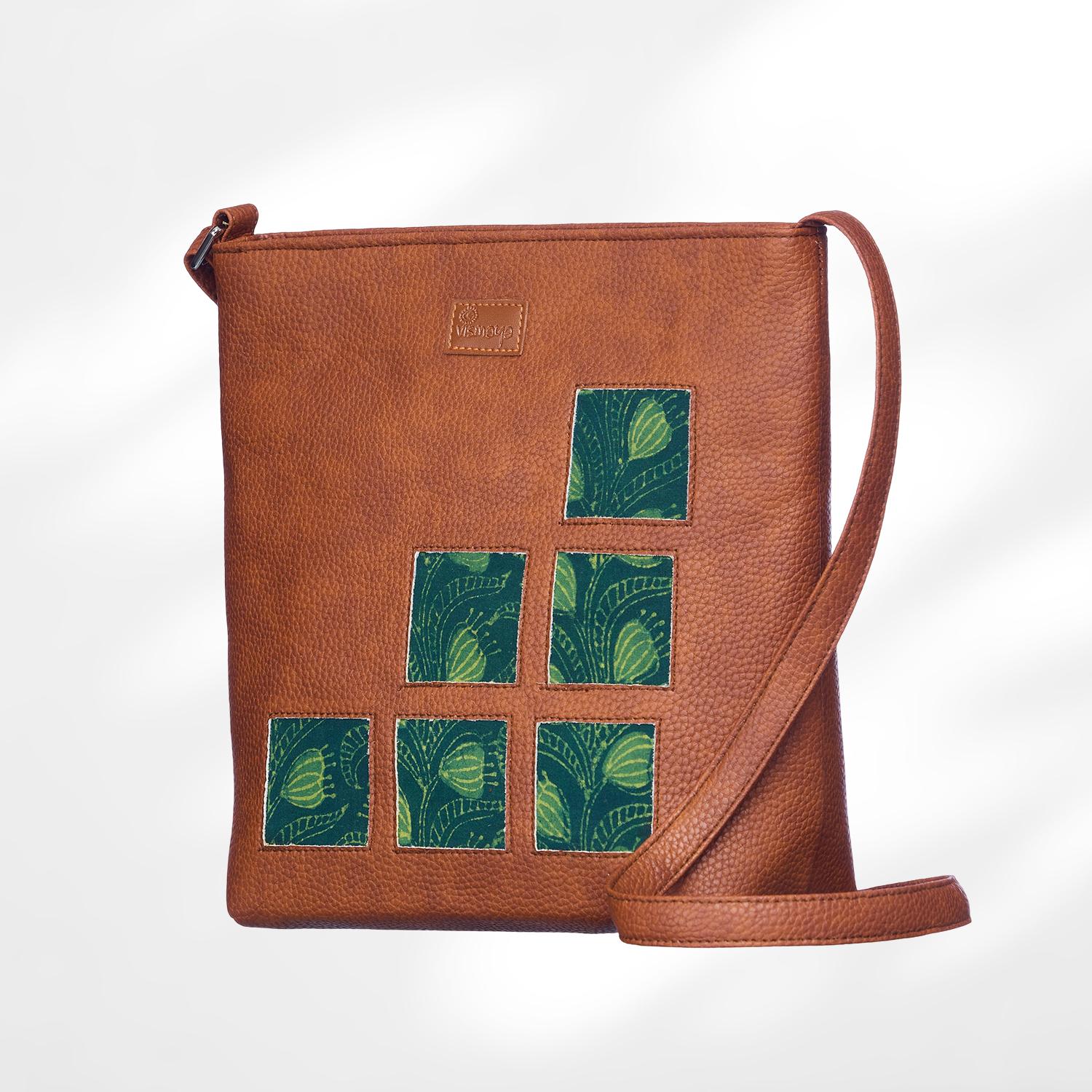 #colour_Leaf Print Cutwork Sling