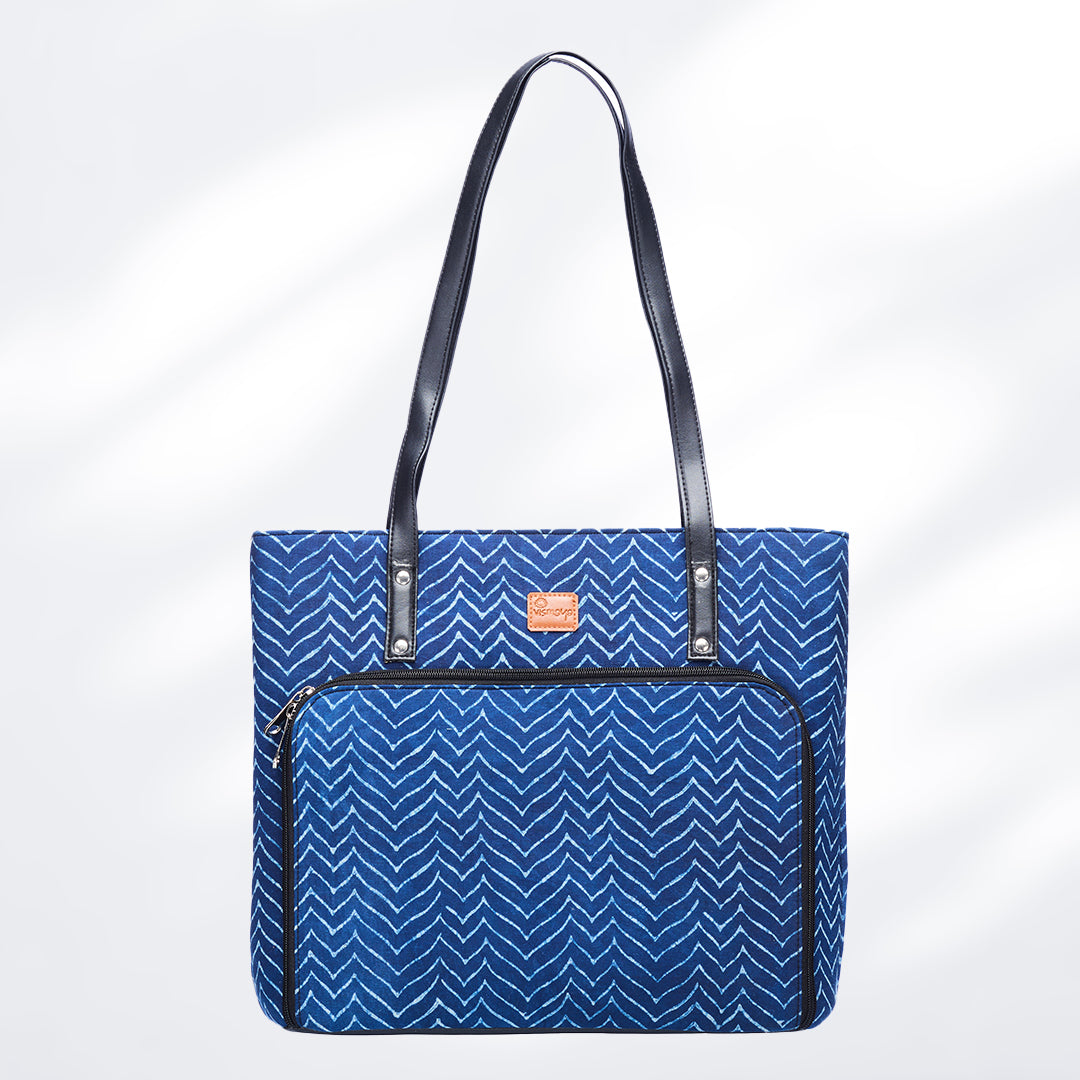 #colour_Indigo Chevron Organizer Tote