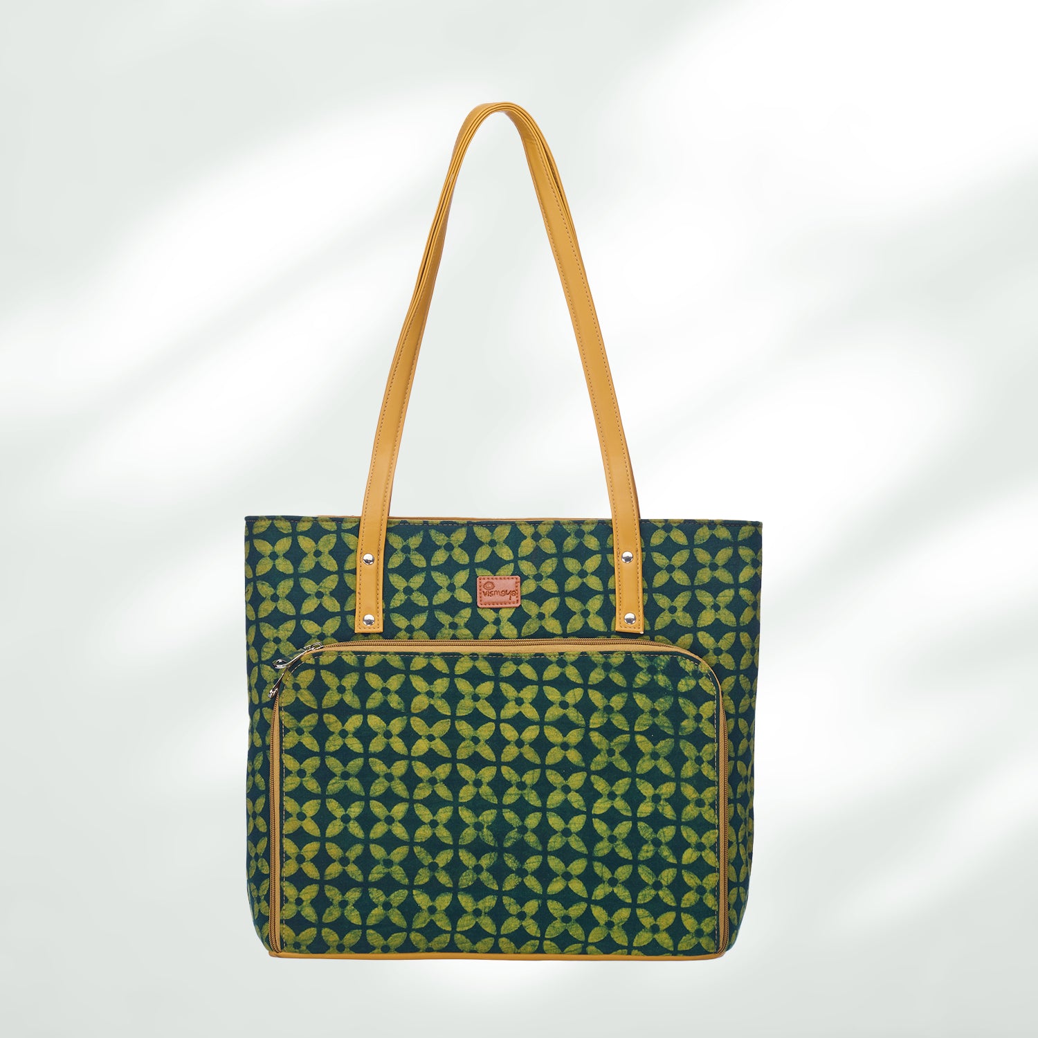 #colour_Olive Geometric Organizer Tote