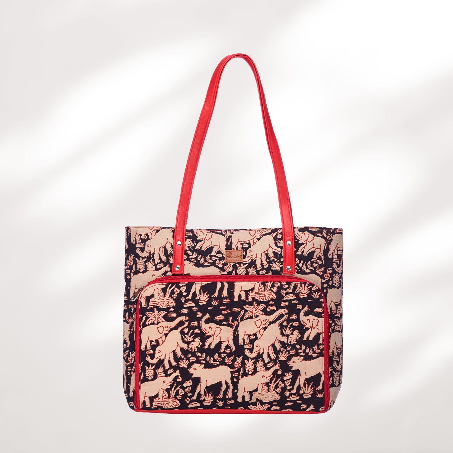 #colour_Elephant Print Organizer Tote