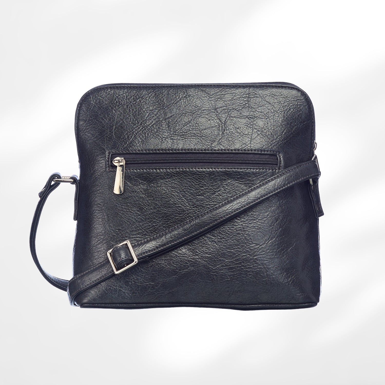 Leather Cutwork Round Corner Sling Bag