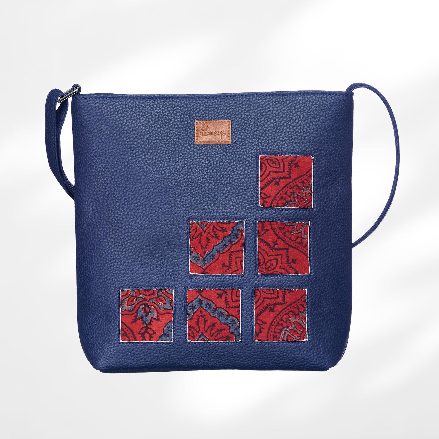 #colour_Red Blockprint Cutwork Sling