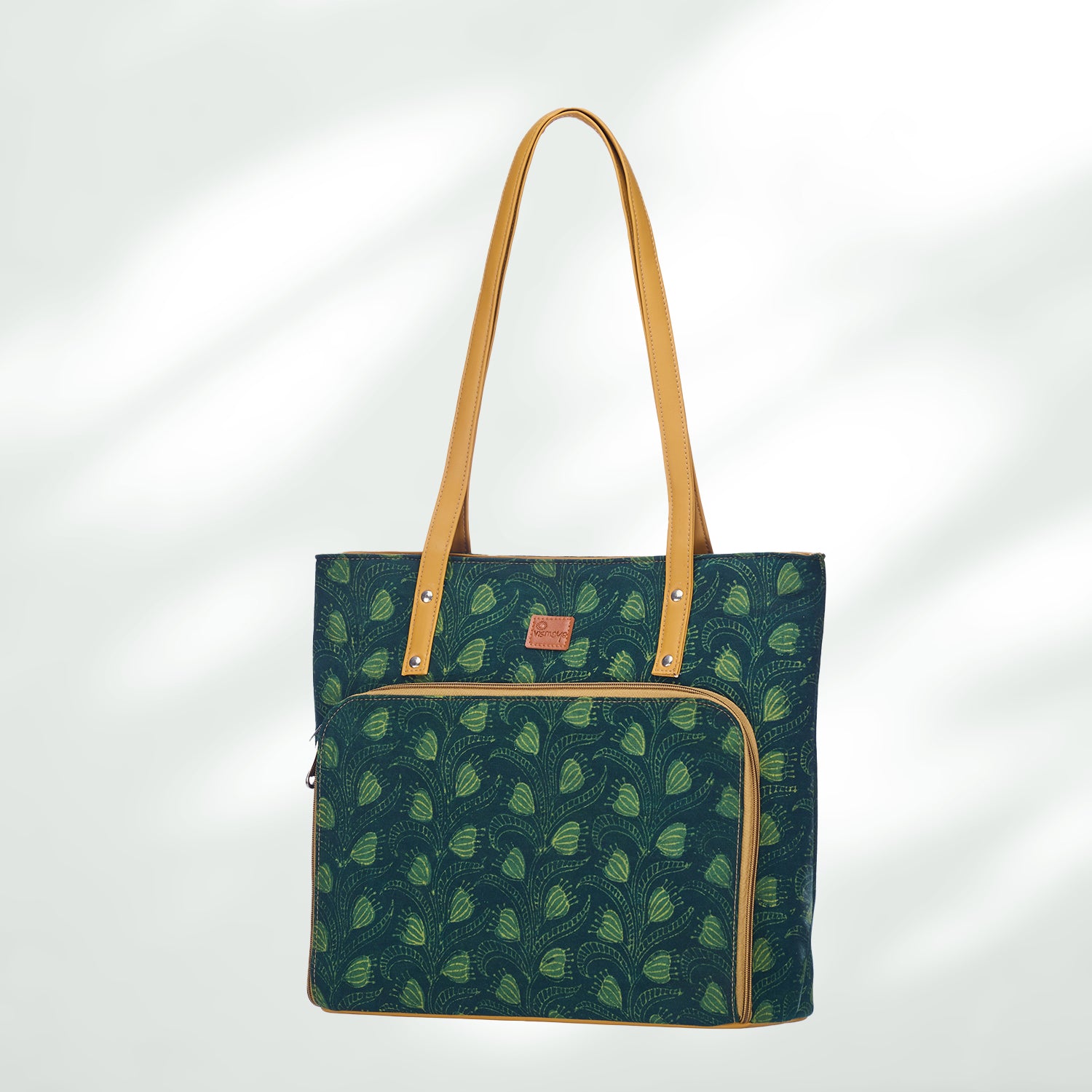 #colour_Leaf Print Organizer Tote