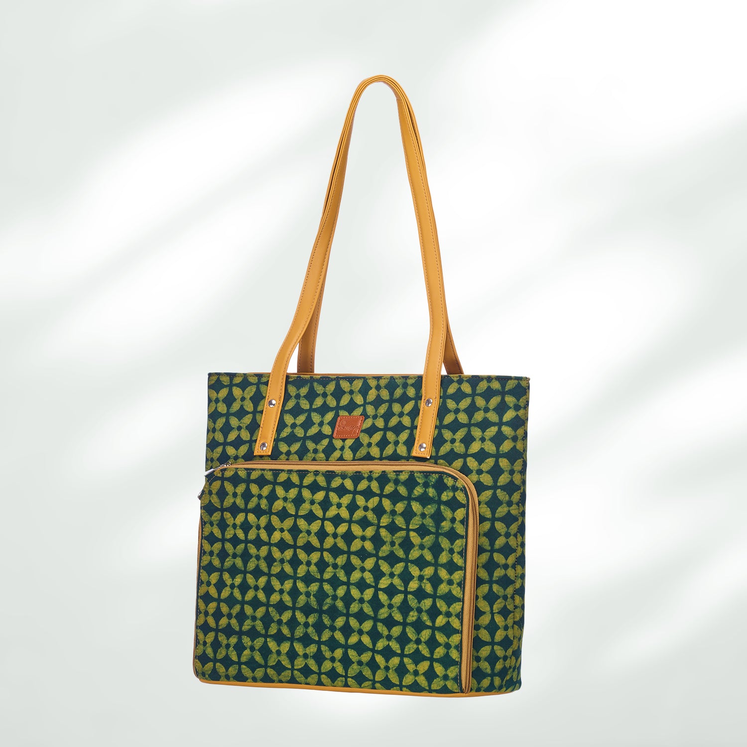 #colour_Olive Geometric Organizer Tote