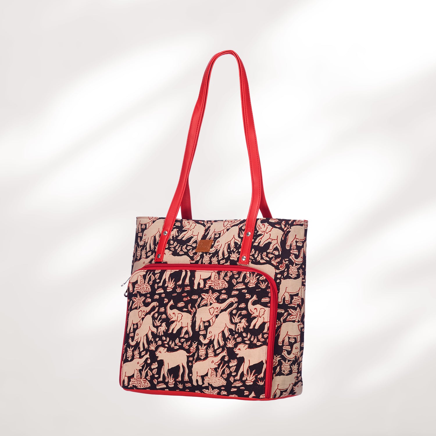 #colour_Elephant Print Organizer Tote
