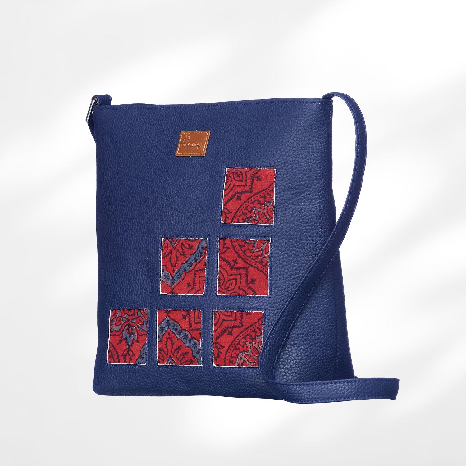 #colour_Red Blockprint Cutwork Sling