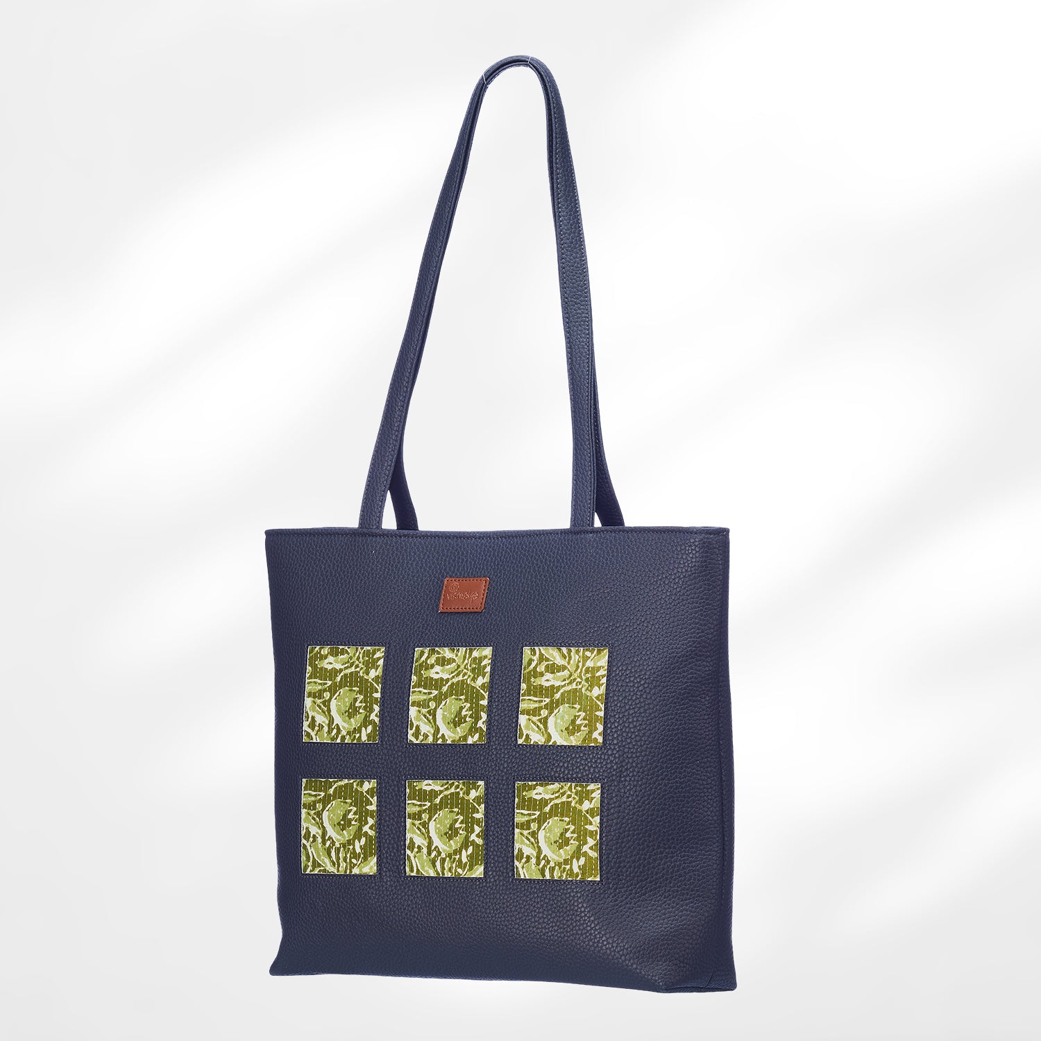 #colour_Green Blockprint Cutwork Tote