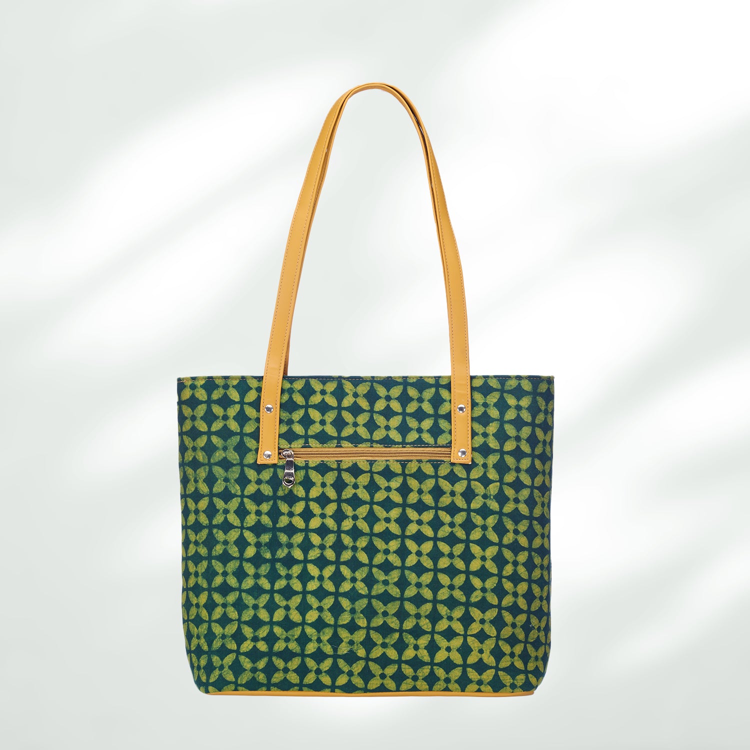 #colour_Olive Geometric Organizer Tote