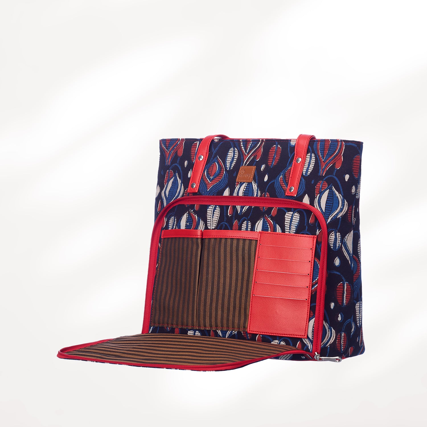 #colour_Navy Ikat Organizer Tote