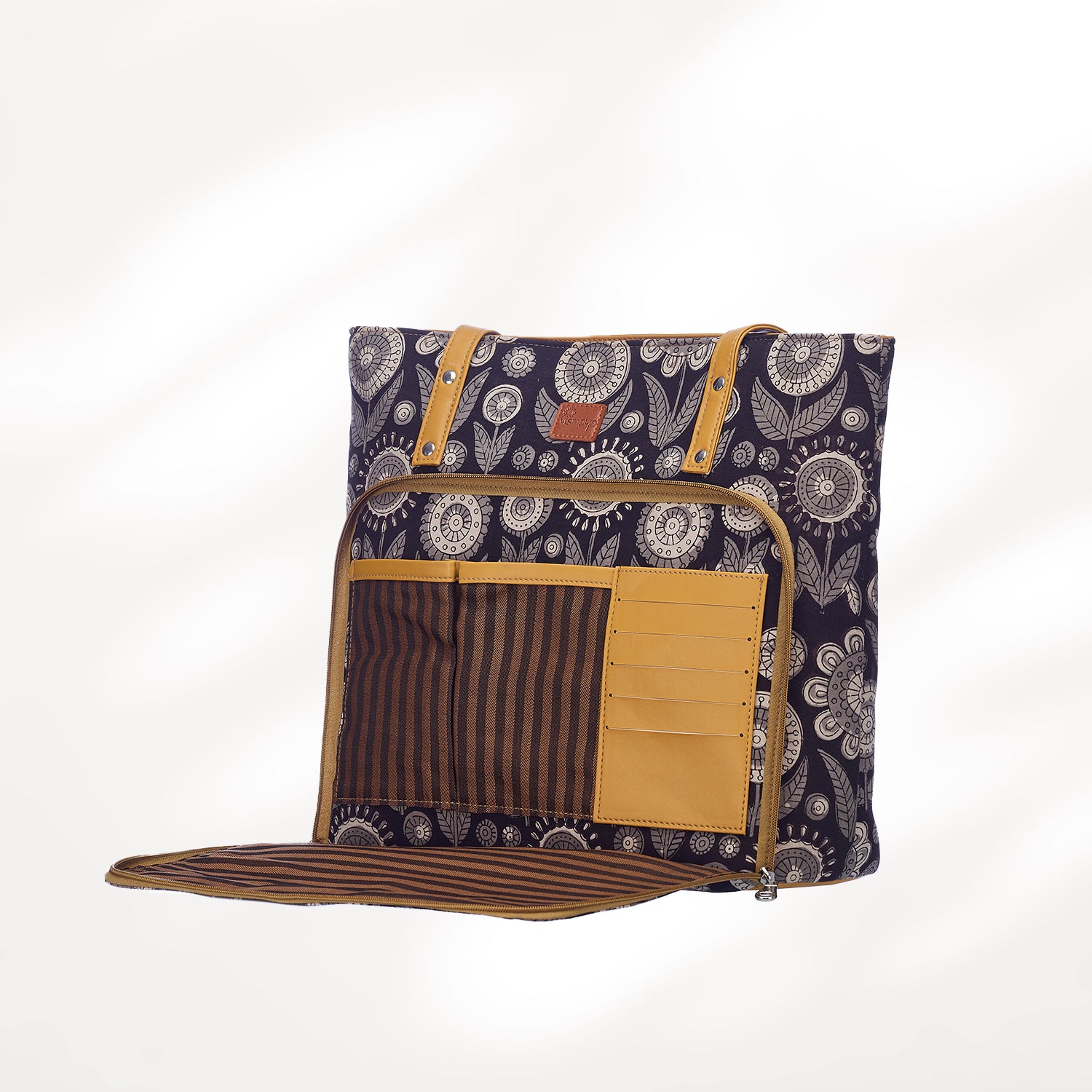 #colour_Floral Print Organizer Tote