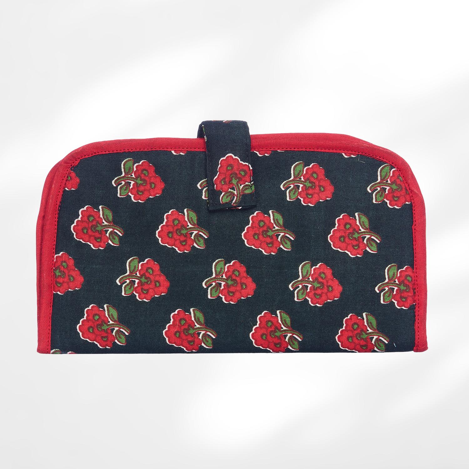 #colour_Floral Print Fabric Flat Wallet