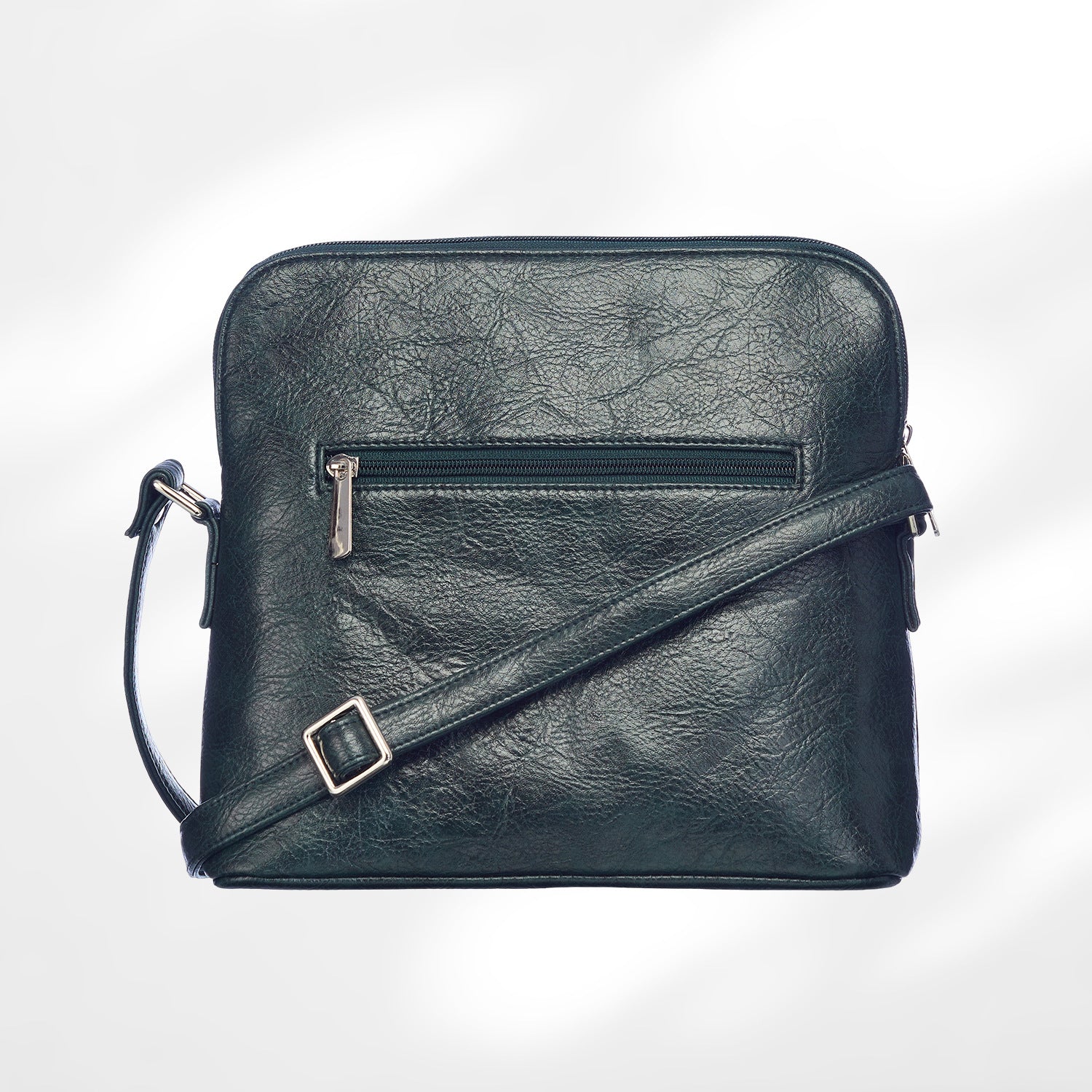 Leather Cutwork Round Corner Sling Bag