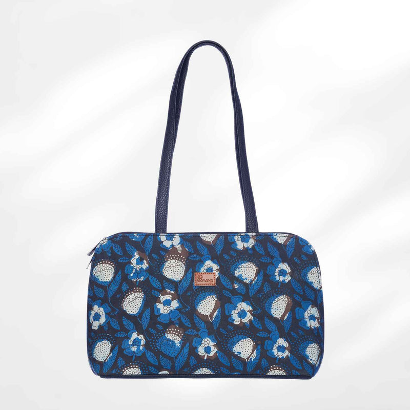 #colour_Floral Print Round Corner Shoulder Bag