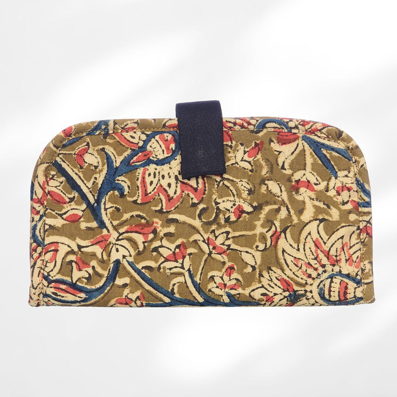 #colour_Olive Floral Fabric Flat Wallet
