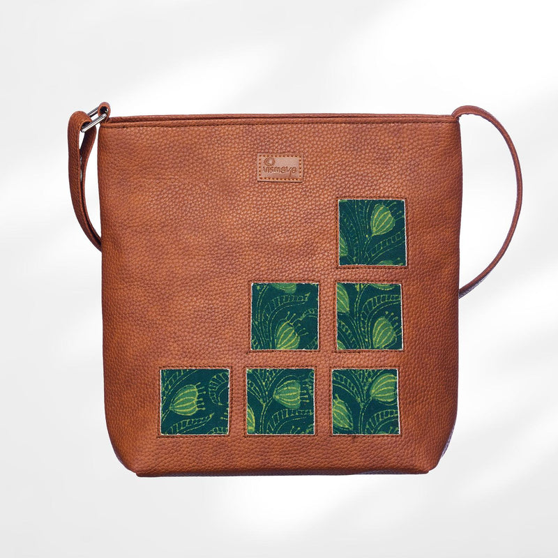 #colour_Leaf Print Cutwork Sling