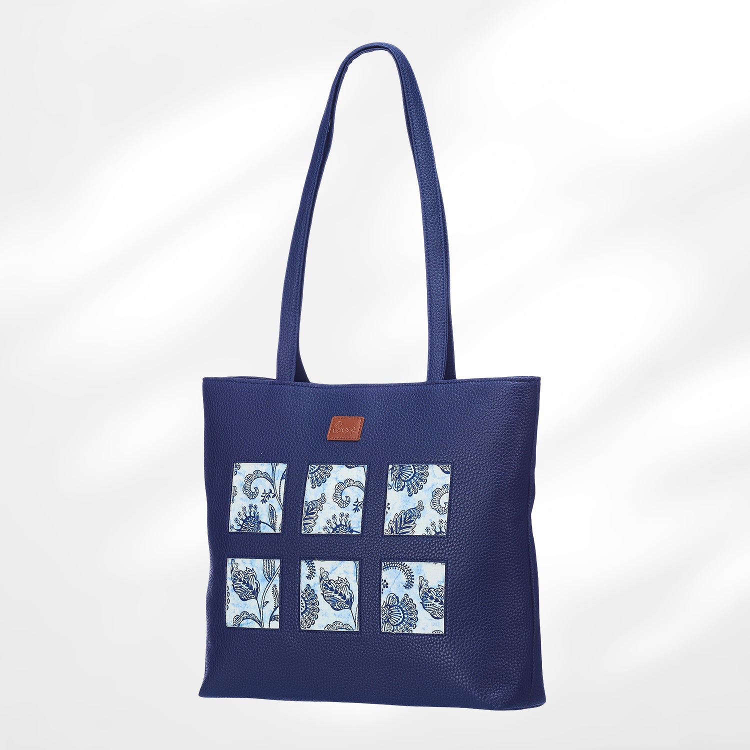 #colour_Indigo Blockprint Cutwork Tote