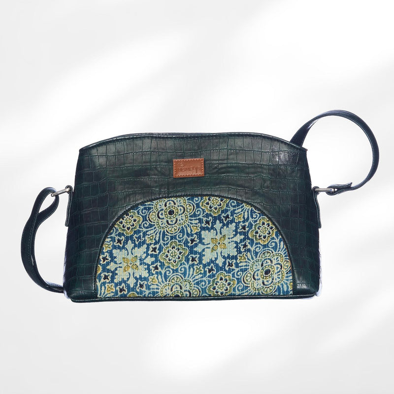 #colour_Green Floral Arc Sling