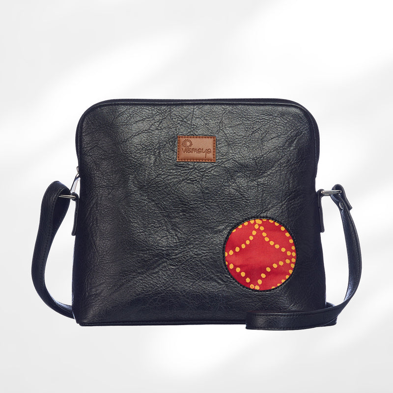 #colour_Red Block Print Motif Sling Bag