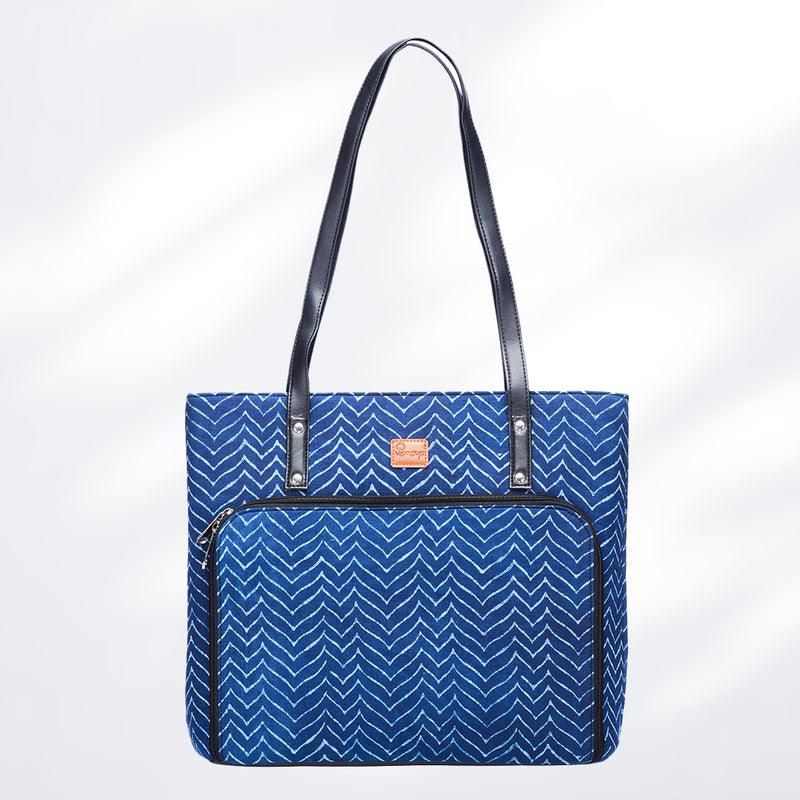 #colour_Indigo Chevron Organizer Tote