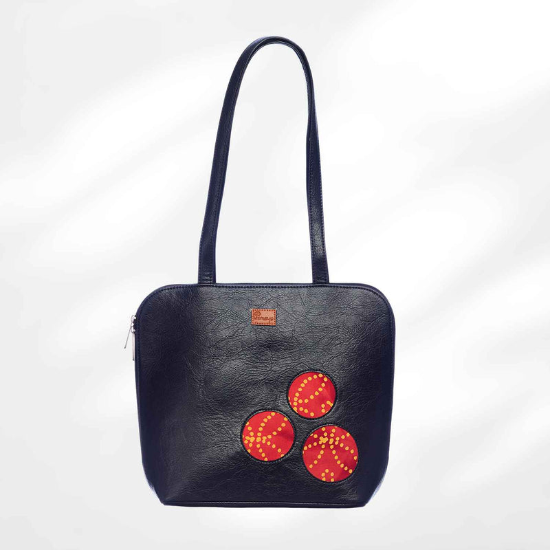 #colour_Crimson Bloom Motif Shoulder Bag